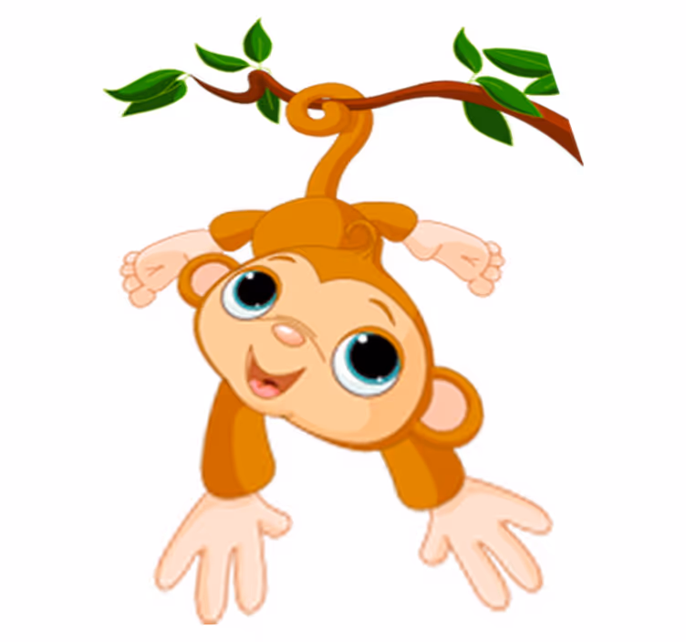 Tapis vinyle pour enfants petit singe heureux - TenStickers