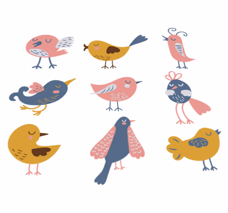 Tapis vinyle pour enfants stickers neuf oiseaux - TenStickers