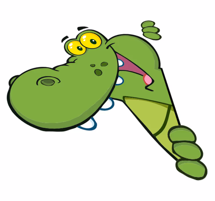 Tapis vinyle pour enfants crocodile heureux vert - TenStickers