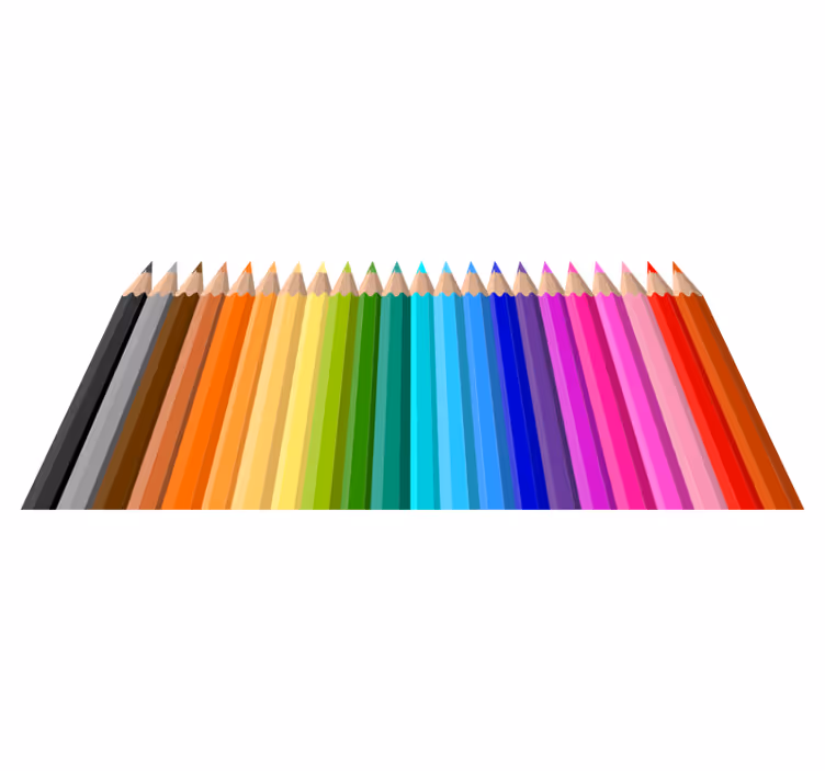 Tapis vinyle pour enfants avec bordure crayons de couleur - TenStickers
