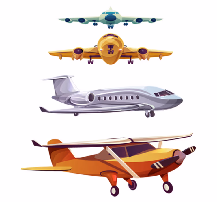 Tapis vinyle pour enfants pack d'avions frontaux - TenStickers