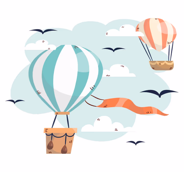 Tapis vinyle pour enfants ballons et nuages - TenStickers