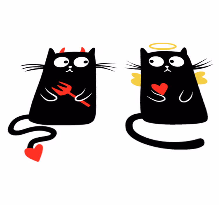 Tapis vinyle pour enfants chat malicieux et sage - TenStickers