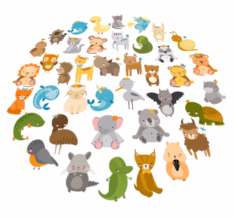 Tapis vinyle pour enfants animaux du zoo - TenStickers