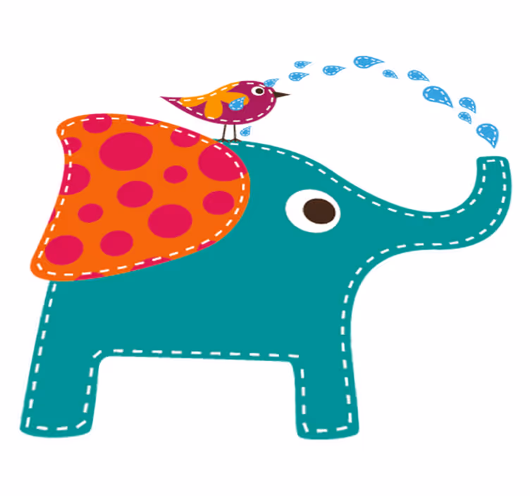 Tapis vinyle pour enfants éléphant sous la douche - TenStickers