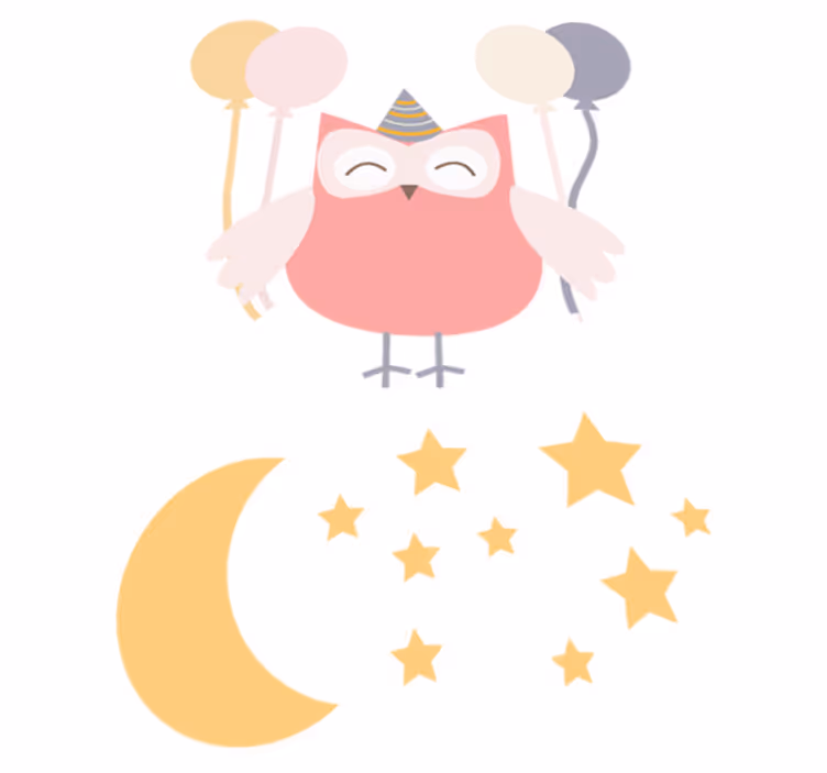 Tapis vinyle pour enfants hibou en fête - TenStickers