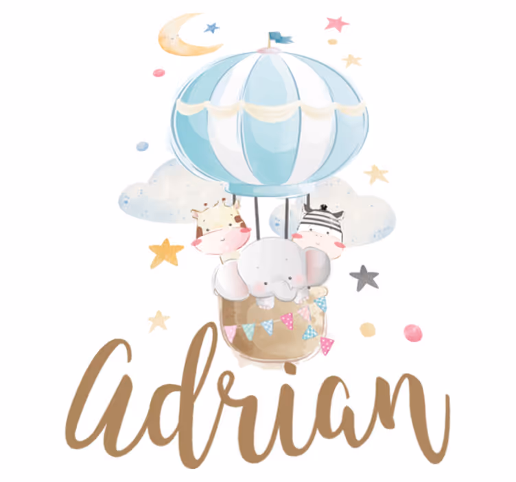 Tapis vinyle pour enfants trois animaux sur des ballons - TenStickers