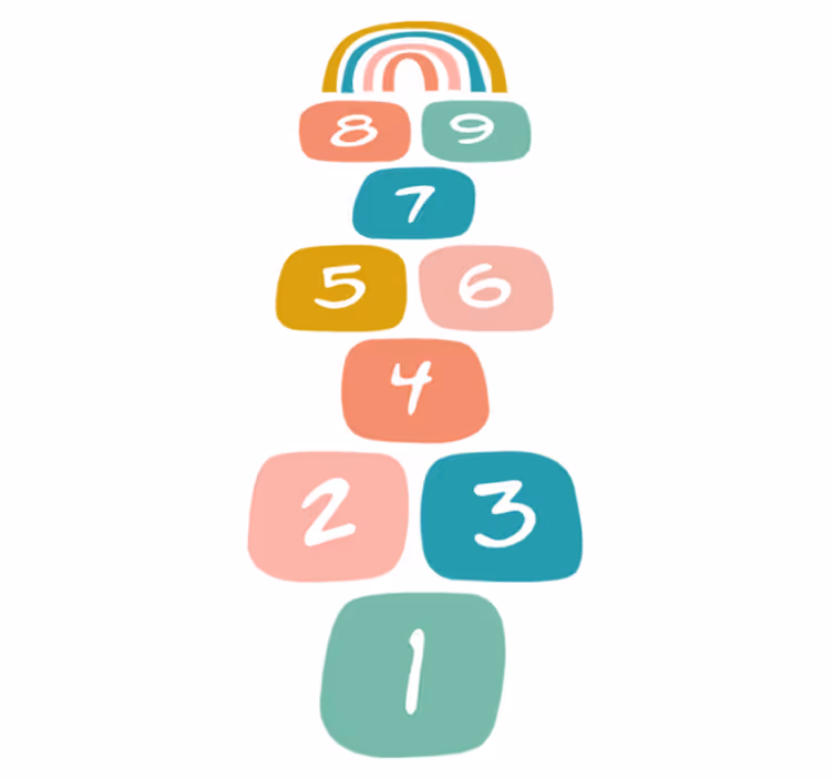 Tapis vinyle pour enfants marelle arc-en-ciel - TenStickers