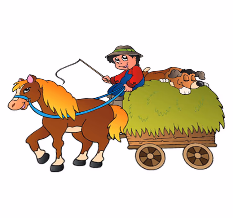 Tapis vinyle pour enfants cheval à bascule avec chariot - TenStickers