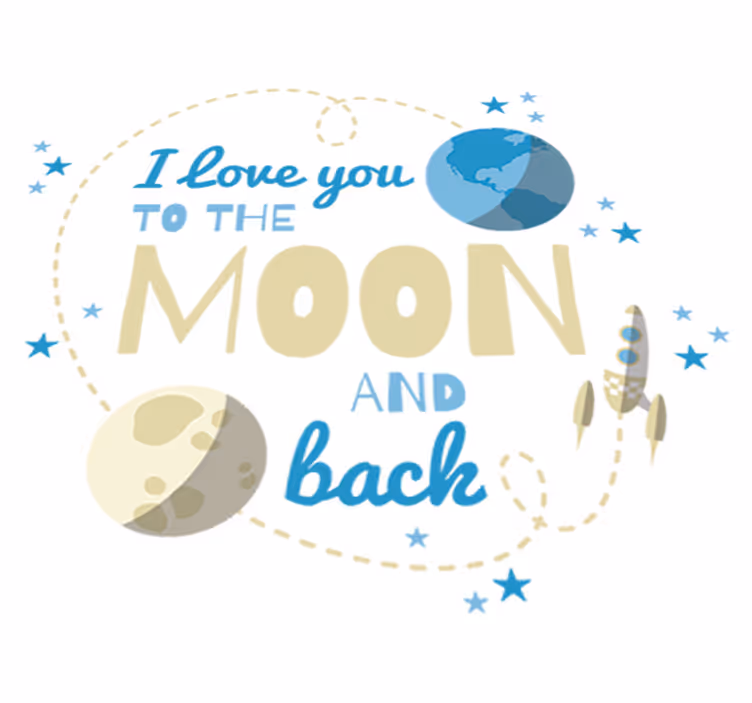 Tapis vinyle pour enfants je t'aime jusqu'à la lune - TenStickers