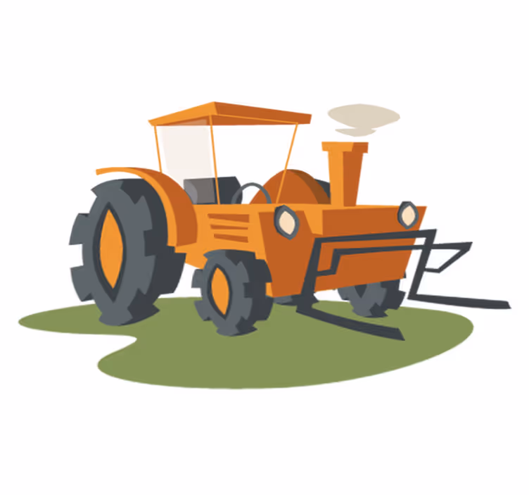 Tapis vinyle pour enfants tracteur orange - TenStickers