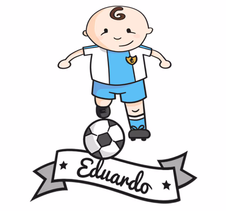 Tapis vinyle pour enfants joueur de football avec nom - TenStickers