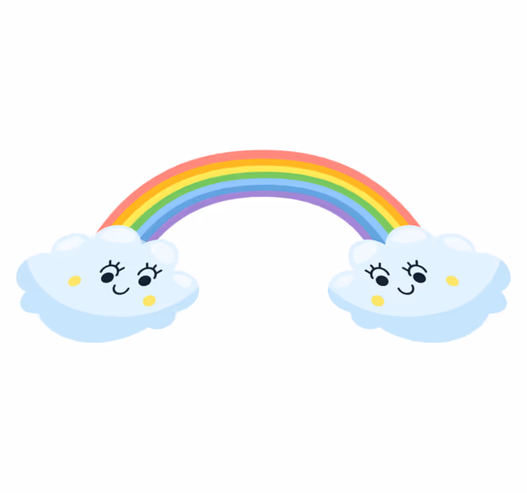 Tapis vinyle pour enfants nuages mignons se regardant - TenStickers