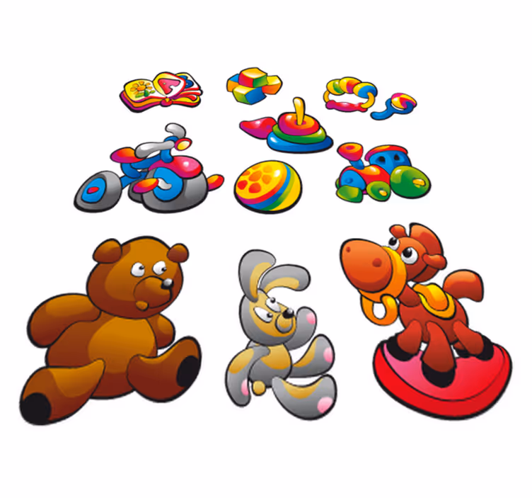 Tapis vinyle pour enfants sticker collection de jouets - TenStickers