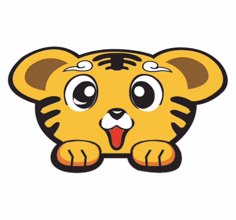 Tapis vinyle pour enfants tigre heureux bébé - TenStickers