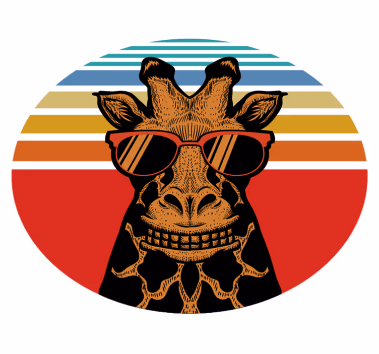 Tapis vinyle chambre girafe hipster - TenStickers