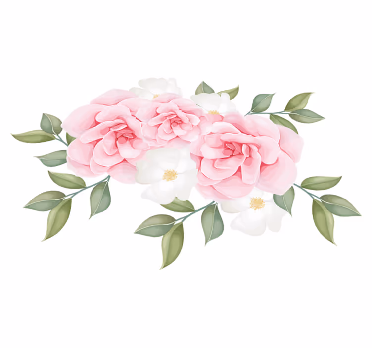 Tapis vinyle chambre fleurs élégantes roses - TenStickers