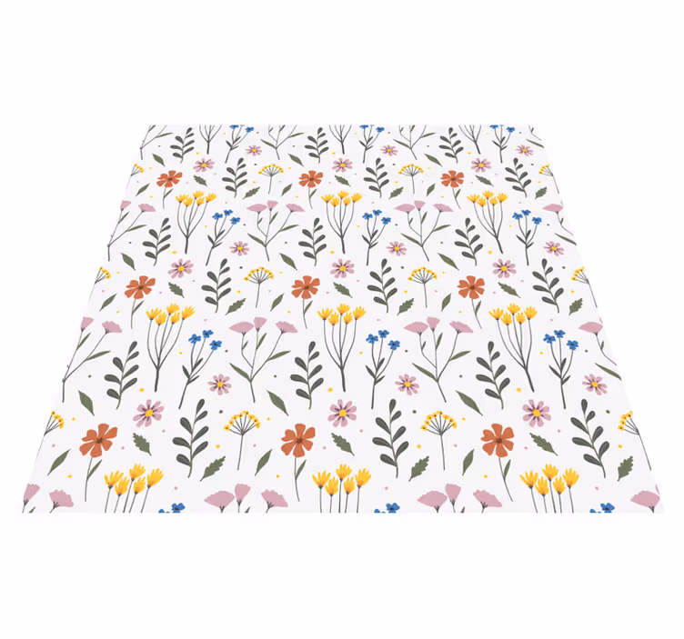 Tapis vinyle chambre motif fleurs multicolores - TenStickers