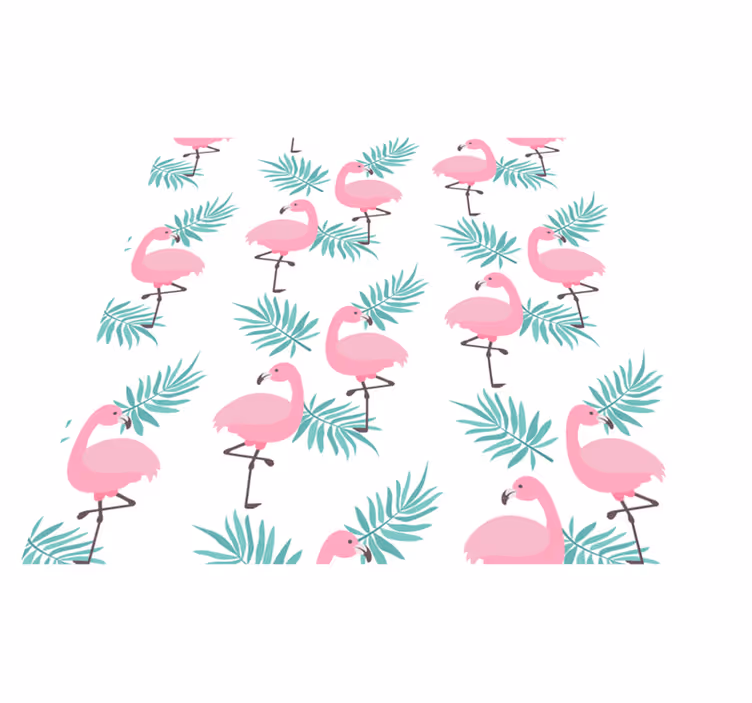Tapis vinyle chambre flamenco tropical motif - TenStickers