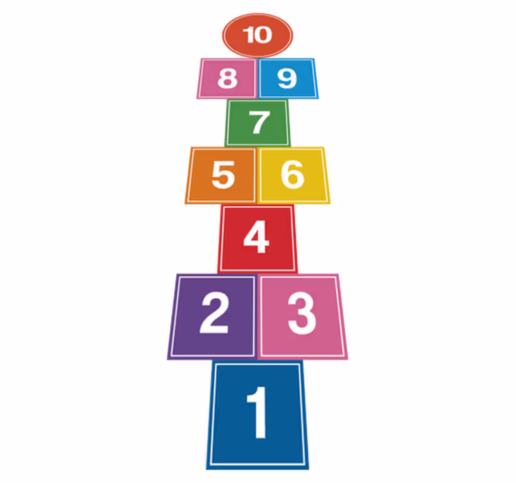 Tapis vinyle jeux hopscotch coloré - TenStickers