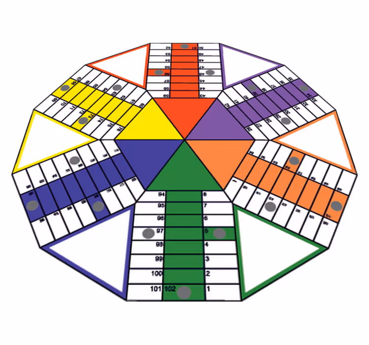 Tapis vinyle jeux plateau de parchis géométrique - TenStickers