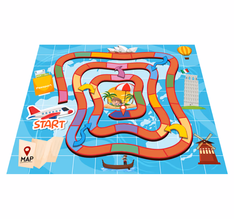 Tapis vinyle jeux voyage de société - TenStickers