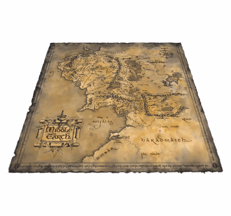 Tapis vinyle carte du monde décoratif terre moyenne - TenStickers