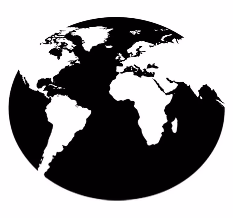 Tapis vinyle carte du monde cercle décoratif - TenStickers