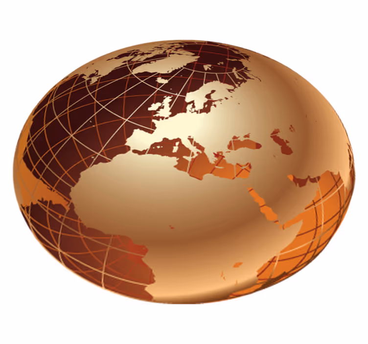 Tapis vinyle carte du monde or europe - TenStickers