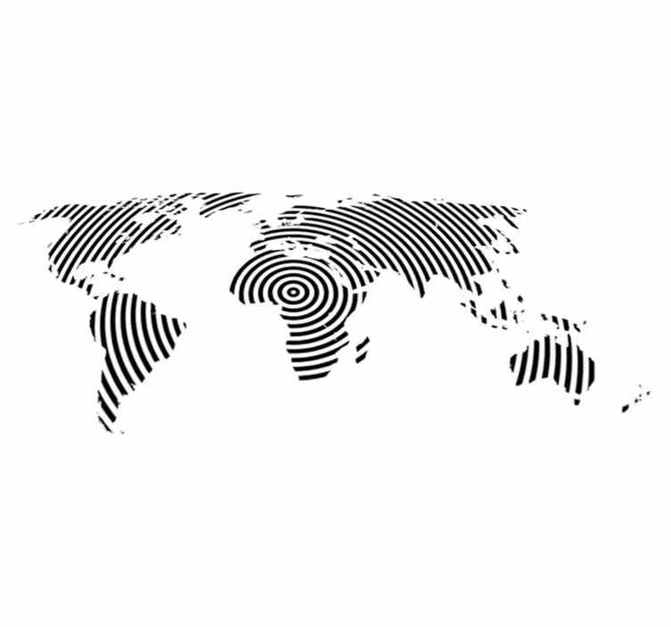 Tapis vinyle carte du monde texture concentrique - TenStickers