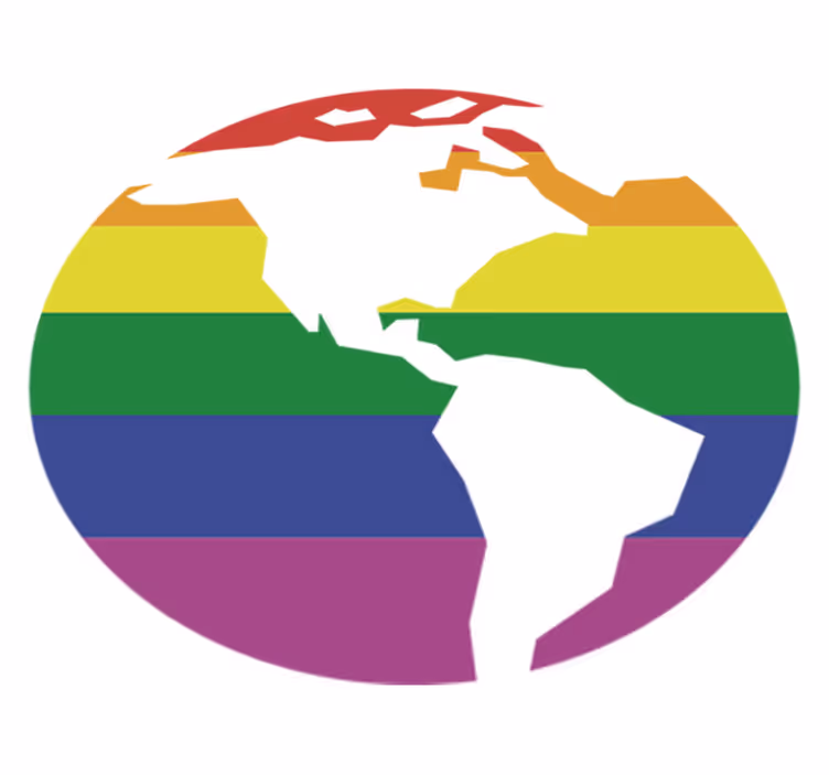 Tapis vinyle carte du monde adhésif arc-en-ciel - TenStickers