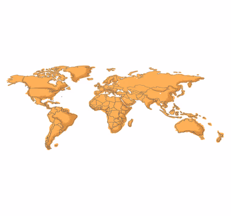 Tapis vinyle carte du monde simples bordures politiques - TenStickers