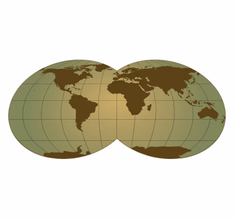 Tapis vinyle carte du monde design sphère verte - TenStickers