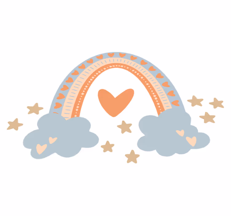 Tapis vinyle pour enfants couleurs pastel arc-en-ciel - TenStickers