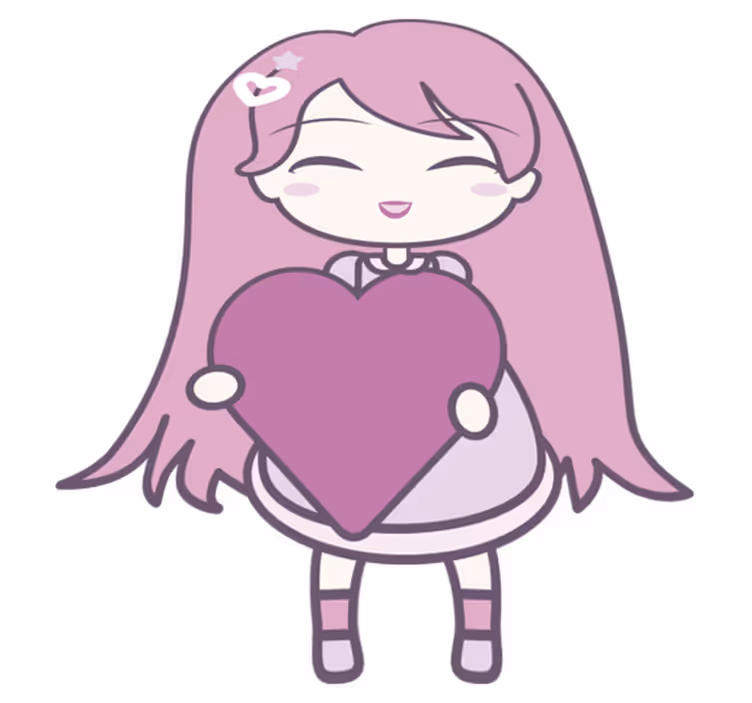 Tapis vinyle pour enfants fille anime apportant de l'amour - TenStickers