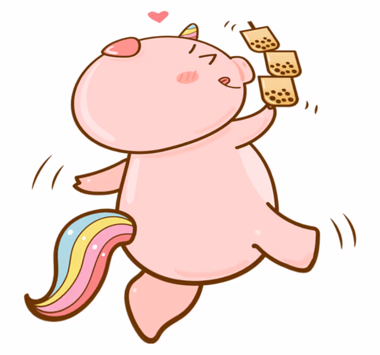 Tapis vinyle pour enfants cochon licorne dessin animé - TenStickers
