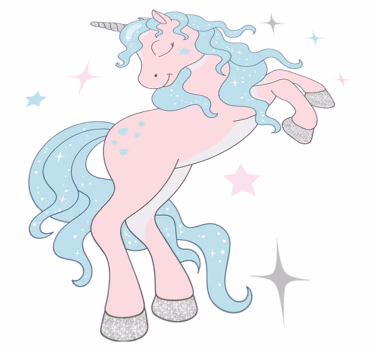 Tapis vinyle pour enfants motif licornes scintillantes - TenStickers