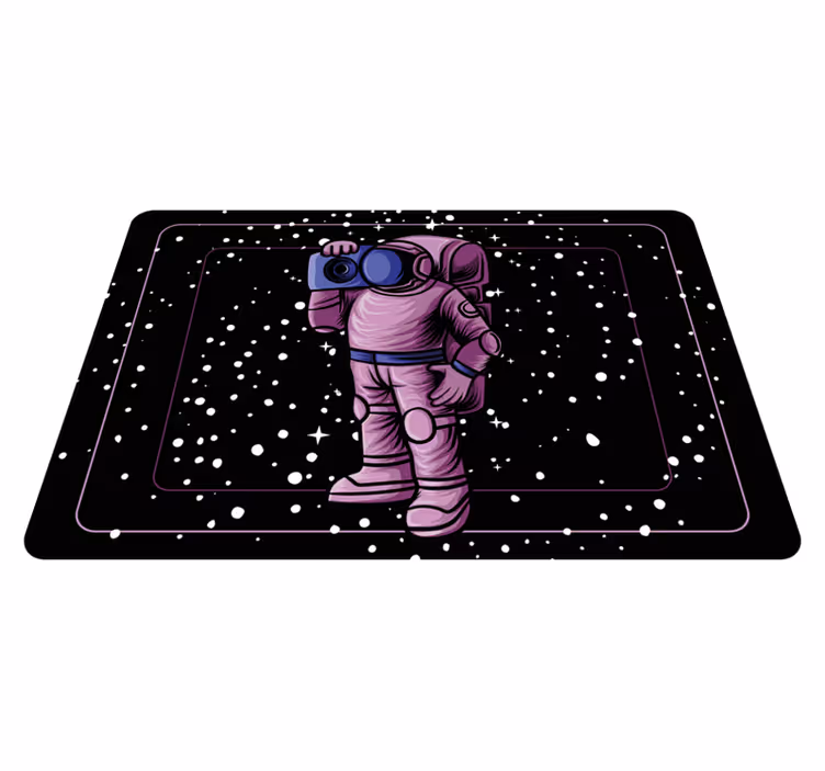 Tapis vinyle pour enfants astronaute avec radio - TenStickers