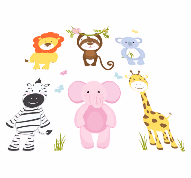 Tapis vinyle pour enfants animaux bébé colorés - TenStickers