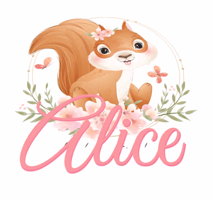 Tapis vinyle pour enfants écureuil mignon personnalisé - TenStickers