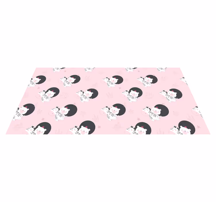 Tapis vinyle pour enfants zèbre et ours - TenStickers