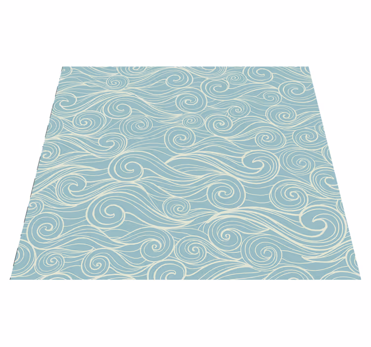Tapis vinyle salle de bain motif océan avec vagues - TenStickers