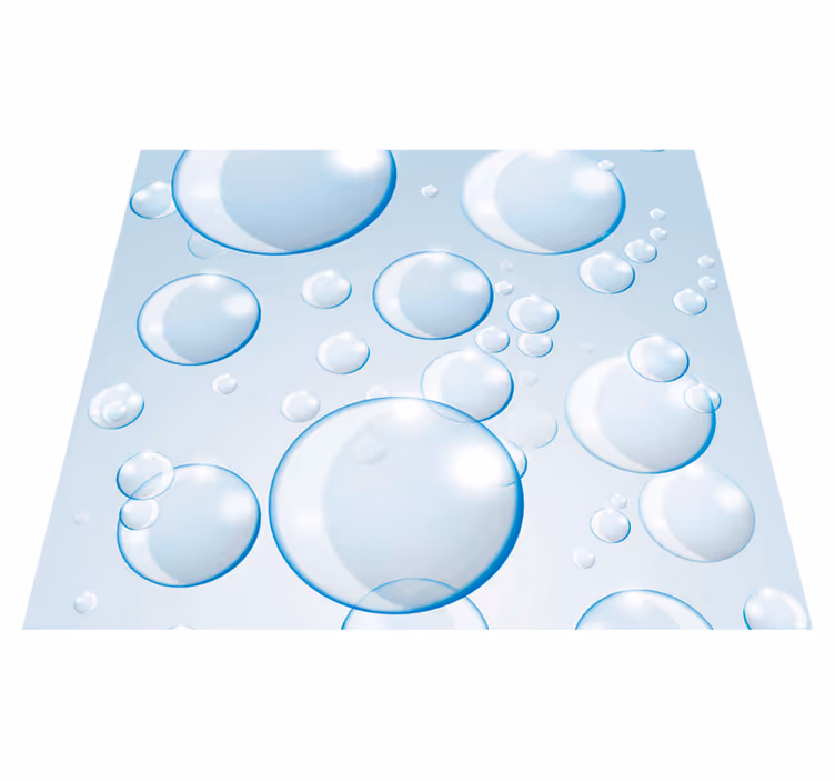 Tapis vinyle salle de bain motif bulles sphériques - TenStickers