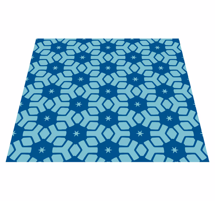 Tapis vinyle salle de bain papier peint carreaux bleus - TenStickers