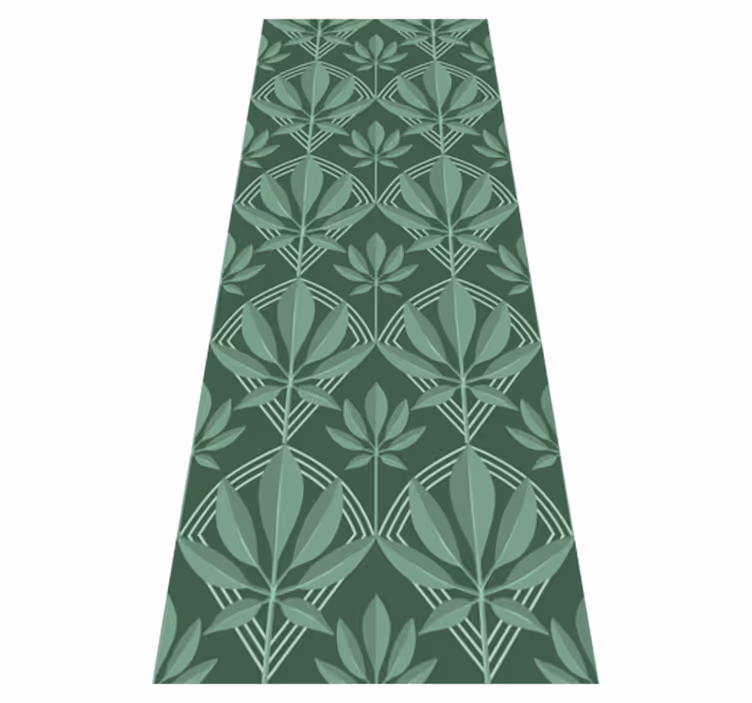 Tapis vinyle salle de bain bouteille verte feuillage - TenStickers