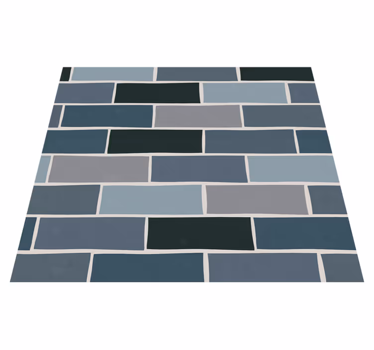 Tapis vinyle salle de bain briques grises ornementales - TenStickers