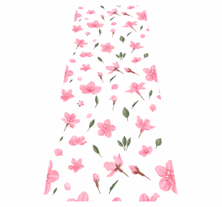 Tapis vinyle salle de bain fleurs roses pastel aquarelle - TenStickers
