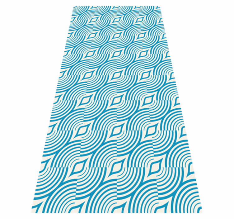 Tapis vinyle salle de bain motif marin lignes bleues - TenStickers