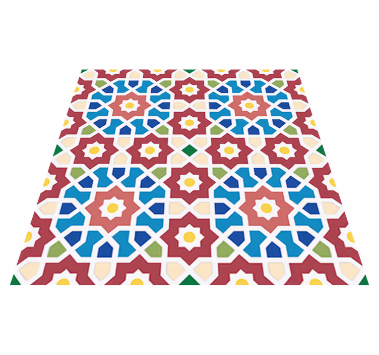 Tapis vinyle salle de bain carrelage hydraulique arabe - TenStickers