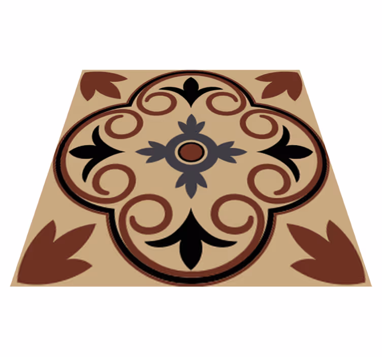 Tapis vinyle salle de bain motif ciment vintage hydraulique - TenStickers